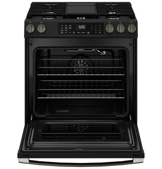 GE® 30" Slide-In Front-Control Convection Gas Range with No Preheat Air Fry and EasyWash™ Oven Tray