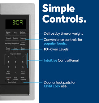 GE® 0.9 Cu. Ft. Capacity Smart Countertop Microwave Oven with Scan-To-Cook Technology