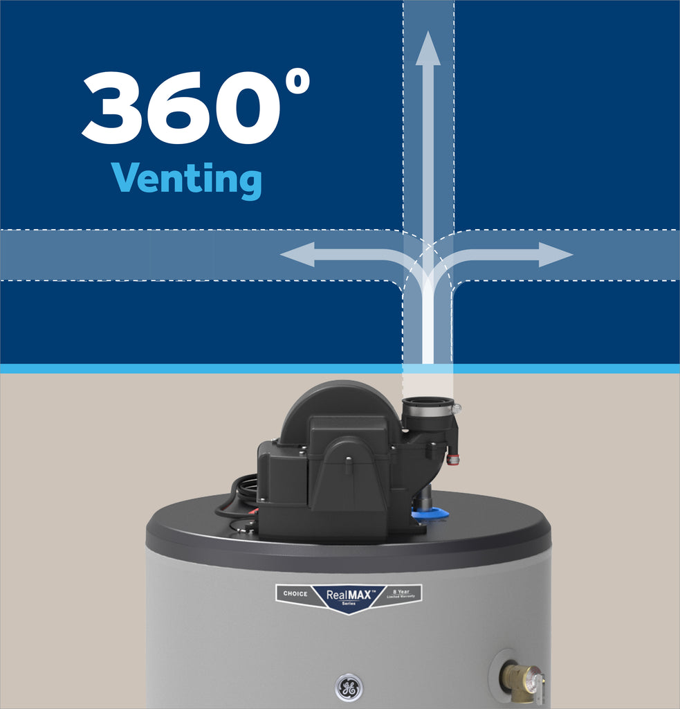GE RealMAX Choice 50-Gallon Tall Liquid Propane Power Vent Low-NOx Water Heater