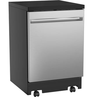GE® 24" Stainless Steel Interior Portable Dishwasher with Sanitize Cycle