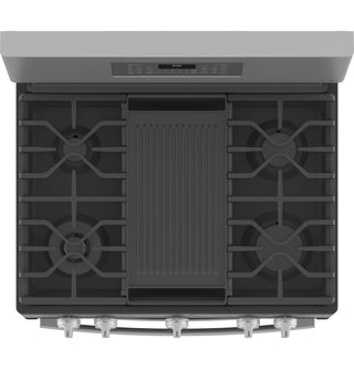GE Profile™ 30" Free-Standing Gas Double Oven Convection Fingerprint Resistant Range with No Preheat Air Fry