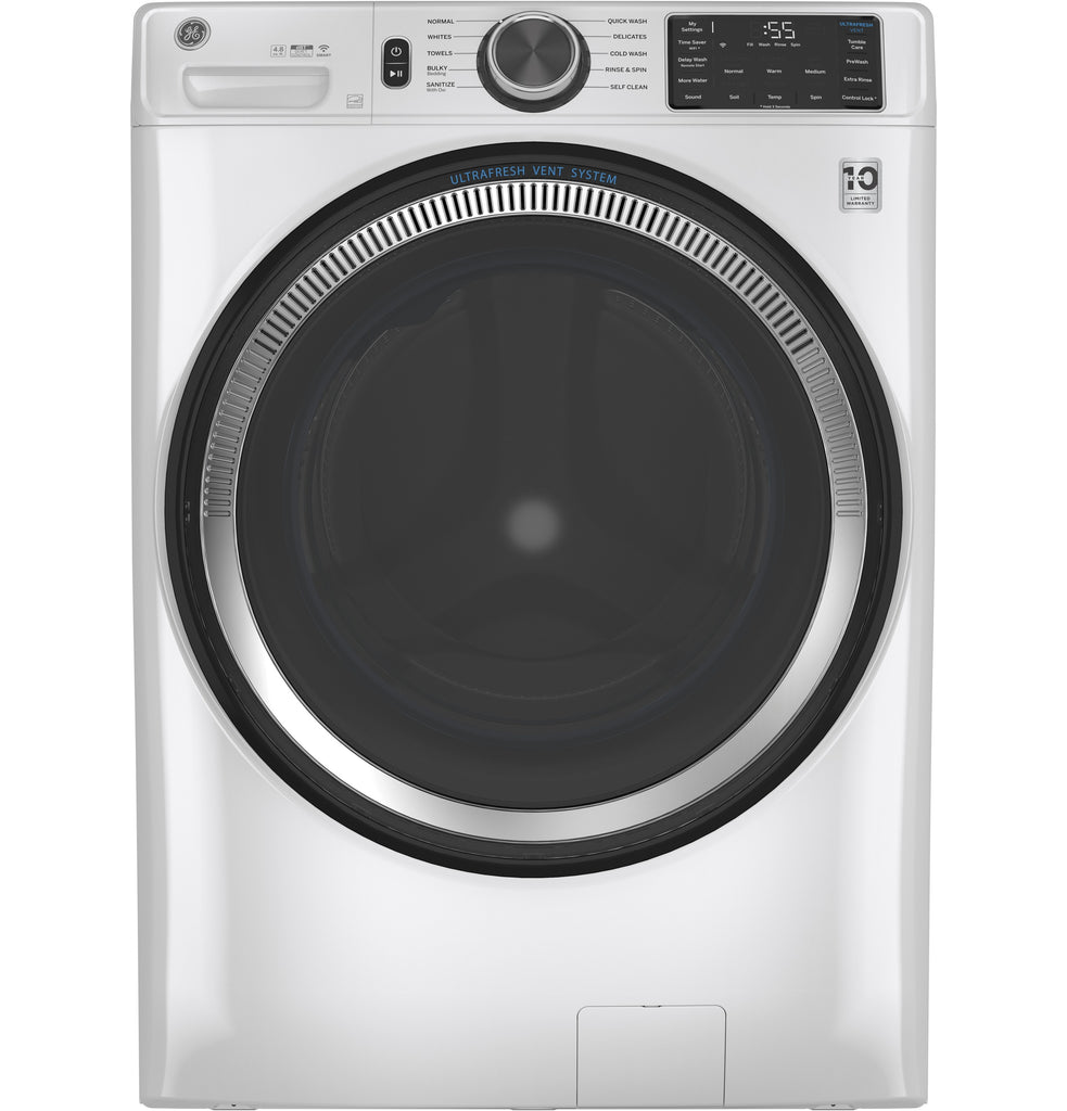 GE® 4.8 cu. ft. Capacity Smart Front Load ENERGY STAR® Washer with UltraFresh Vent System with OdorBlock™ and Sanitize w/Oxi