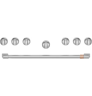 Café™ 36" Brushed Stainless Handle & Knob Set for Pro Range and Rangetop