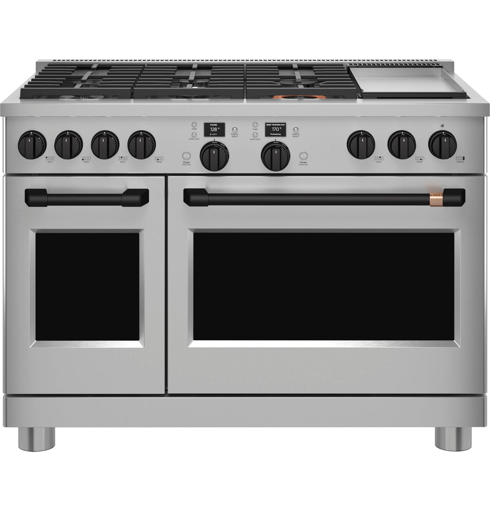 Café™ 48” Flat Black Handle & Knob Set for Pro Range and Rangetop