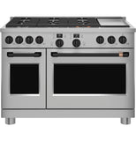 Café™ 48” Flat Black Handle & Knob Set for Pro Range and Rangetop