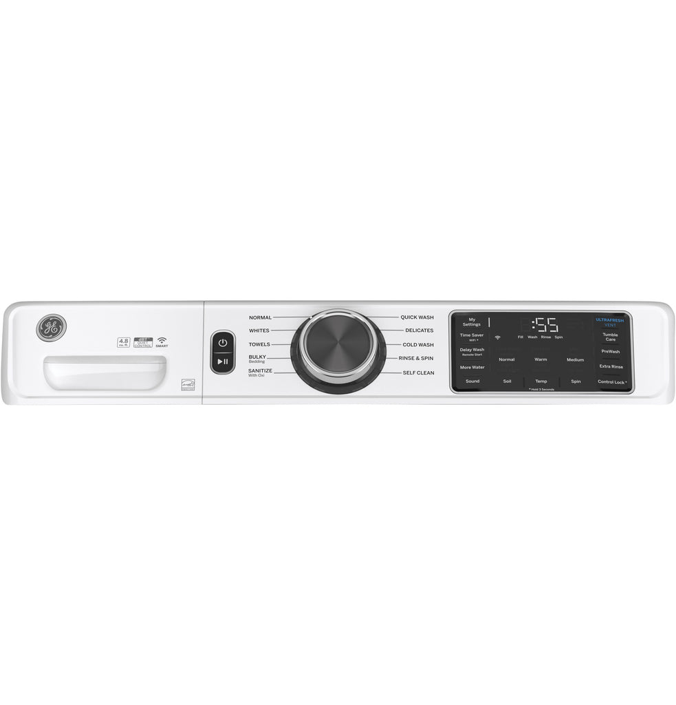 GE® 4.8 cu. ft. Capacity Smart Front Load ENERGY STAR® Washer with UltraFresh Vent System with OdorBlock™ and Sanitize w/Oxi