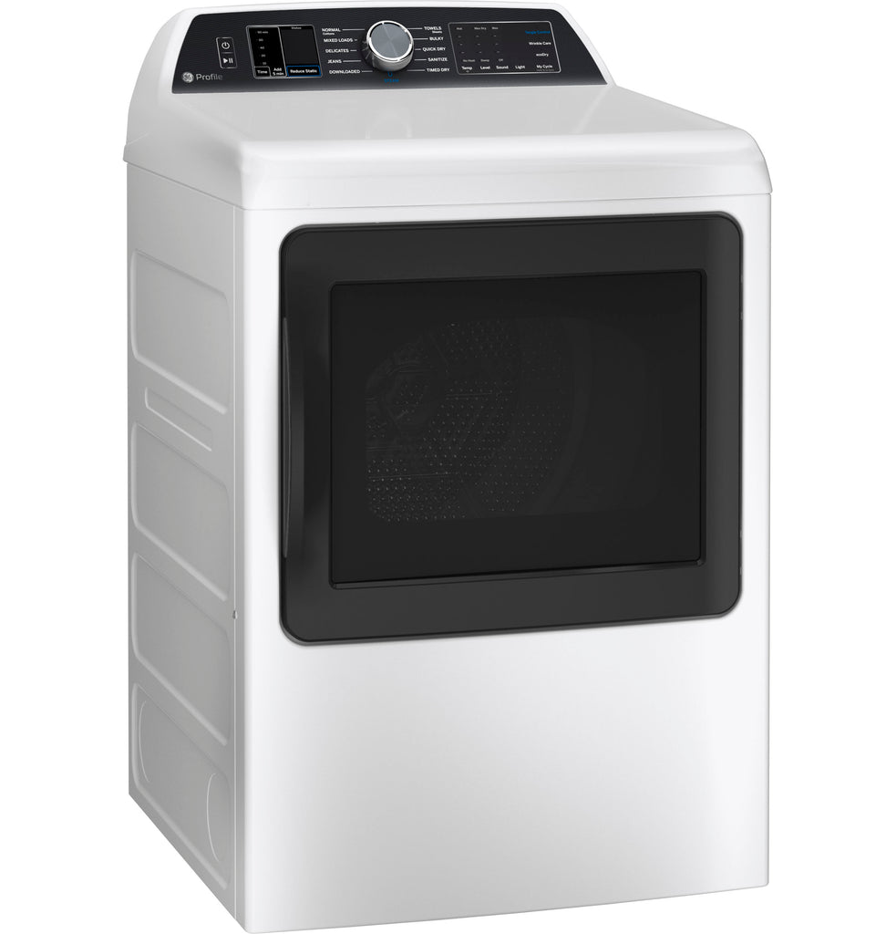 GE Profile™ 7.4 cu. ft. Capacity Smart aluminized alloy drum Electric Dryer with Sanitize Cycle and Sensor Dry