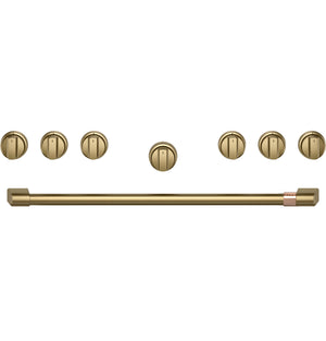 Café™ 36" Brushed Brass Handle & Knob Set for Pro Range and Rangetop