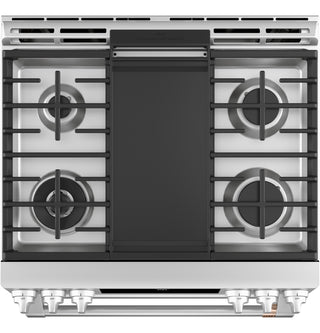 Café™ 30" Smart Slide-In, Front-Control, Gas Double-Oven Range with Convection