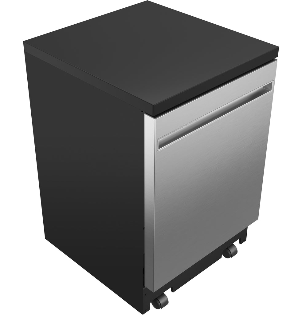 GE® 24" Stainless Steel Interior Portable Dishwasher with Sanitize Cycle