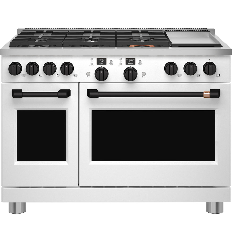 Café™ 48” Flat Black Handle & Knob Set for Pro Range and Rangetop