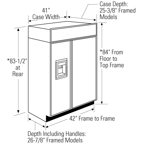 Monogram 42 side by deals side refrigerator