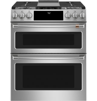 Café™ 30" Smart Slide-In, Front-Control, Gas Double-Oven Range with Convection