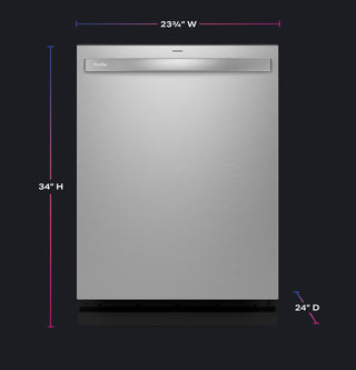 GE Profile™ Fingerprint Resistant Top Control with Stainless Steel Interior Dishwasher with Microban™ Antimicrobial Protection with Sanitize Cycle