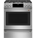 Café™ 30" Smart Slide-In, Front-Control, Dual-Fuel Range with Warming Drawer