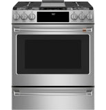 Café™ 30" Smart Slide-In, Front-Control, Dual-Fuel Range with Warming Drawer