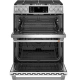 Café™ 30" Smart Slide-In, Front-Control, Dual-Fuel, Double-Oven Range with Convection