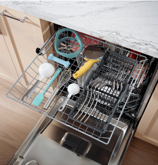 GE® ENERGY STAR® Fingerprint Resistant Front Control with Stainless Steel Interior Dishwasher with Sanitize Cycle