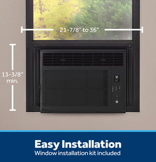 GE® 6,000 BTU Electronic Window Air Conditioner for Small Rooms up to 250 sq ft., Black
