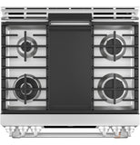 Café™ 30" Smart Slide-In, Front-Control, Dual-Fuel Range with Warming Drawer