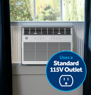 GE® ENERGY STAR® 8,000 BTU Smart Heat/Cool with Heat Pump Electronic Window Air Conditioner for Medium Rooms up to 350 sq. ft.