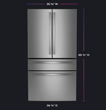 GE Profile™ Series ENERGY STAR® 29 Cu. Ft. Smart Fingerprint Resistant 4-Door French-Door Refrigerator with Door In Door