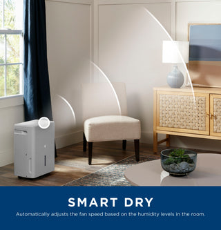 GE® 50 Pint Portable Dehumidifier with Built-in Pump and Smart Dry for Wet Spaces