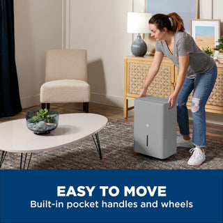 GE® 50 Pint ENERGY STAR® Smart Portable Dehumidifier with Smart Dry for Wet Spaces