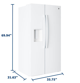 GE® ENERGY STAR® 24 Cu. Ft. Counter-Depth Side-By-Side Refrigerator with Extra Tall Dispenser and In-Door Icemaker