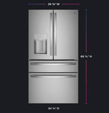 GE Profile™ 22.3 Cu. Ft. Smart Counter-Depth Fingerprint Resistant 4-Door French-Door Refrigerator with Door In Door