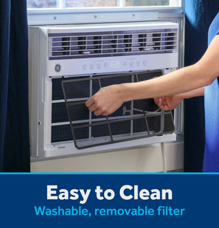 GE® ENERGY STAR® 8,000 BTU Smart Heat/Cool with Heat Pump Electronic Window Air Conditioner for Medium Rooms up to 350 sq. ft.