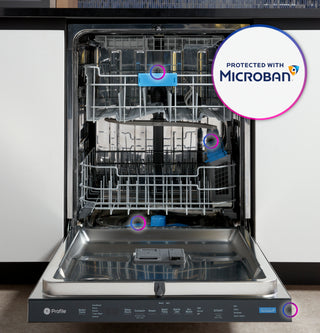 GE Profile™ ENERGY STAR® Fingerprint Resistant Top Control Stainless Interior Dishwasher with Microban™ Antimicrobial Technology