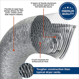Flexible Aluminum 8'' Transition Duct