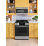 GE® 30" Slide-In Front-Control Convection Gas Range with No Preheat Air Fry and EasyWash™ Oven Tray