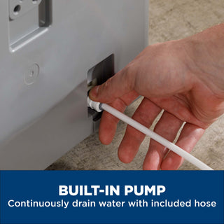 GE® 50 Pint Portable Dehumidifier with Built-in Pump and Smart Dry for Wet Spaces