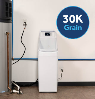 GE Smart Valve Water Softener 30,000 Grain Capacity with Integrated Long-Life Filter