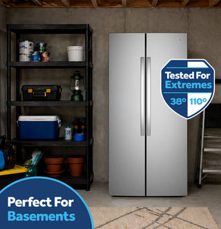 GE® 25 Cu. Ft. Icemaker Ready and Garage Ready Side-By-Side Refrigerator