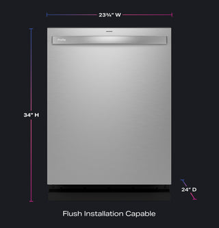 GE Profile™ ENERGY STAR® Fingerprint Resistant Top Control Stainless Interior Dishwasher with Microban™ Antimicrobial Technology