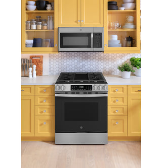 GE® 30" Slide-In Front-Control Gas Range with Crisp Mode