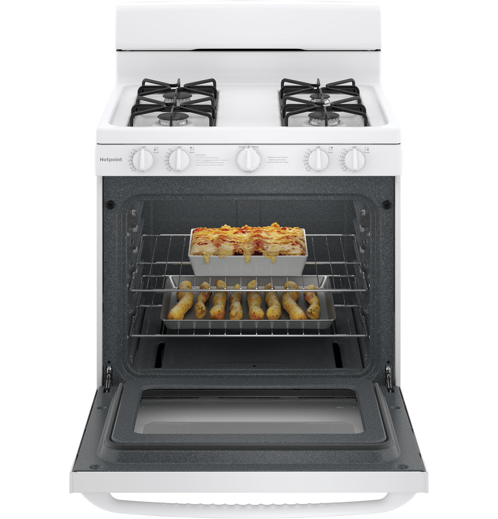 Hotpoint® 30" Free-Standing Gas Range with Cordless Battery Ignition