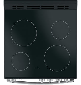 GE® 24" Free-Standing/Slide-in Front Control Range with Steam Clean and Large Window