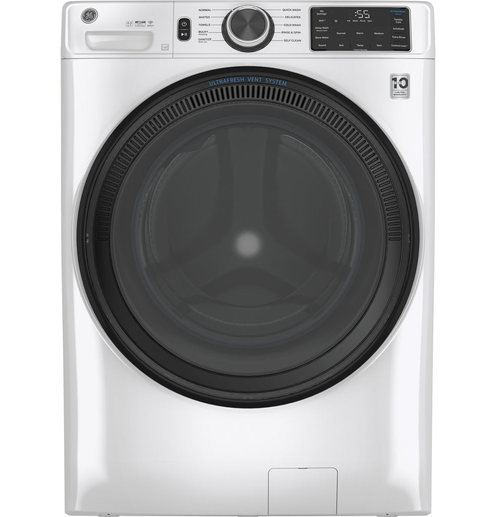 GE® 4.5 cu. ft. Capacity Smart Front Load ENERGY STAR® Washer with UltraFresh Vent System with OdorBlock™ and Sanitize w/Oxi