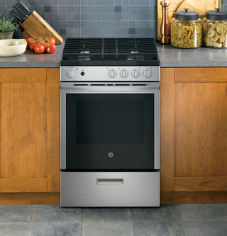 GE® 24"  Steam Clean Free-Standing/Slide-in Gas Range