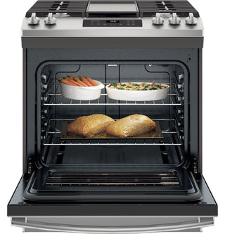 GE® 30" Slide-In Front Control Gas Range