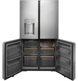 Café™ ENERGY STAR® 27.4 Cu. Ft. Smart Quad-Door Refrigerator in Platinum Glass