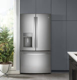 GE Profile™ Series 22.1 Cu. Ft. Counter-Depth Fingerprint Resistant French-Door Refrigerator with Door In Door and Hands-Free AutoFill