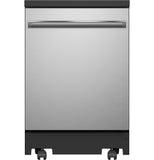 GE® 24" Stainless Steel Interior Portable Dishwasher with Sanitize Cycle
