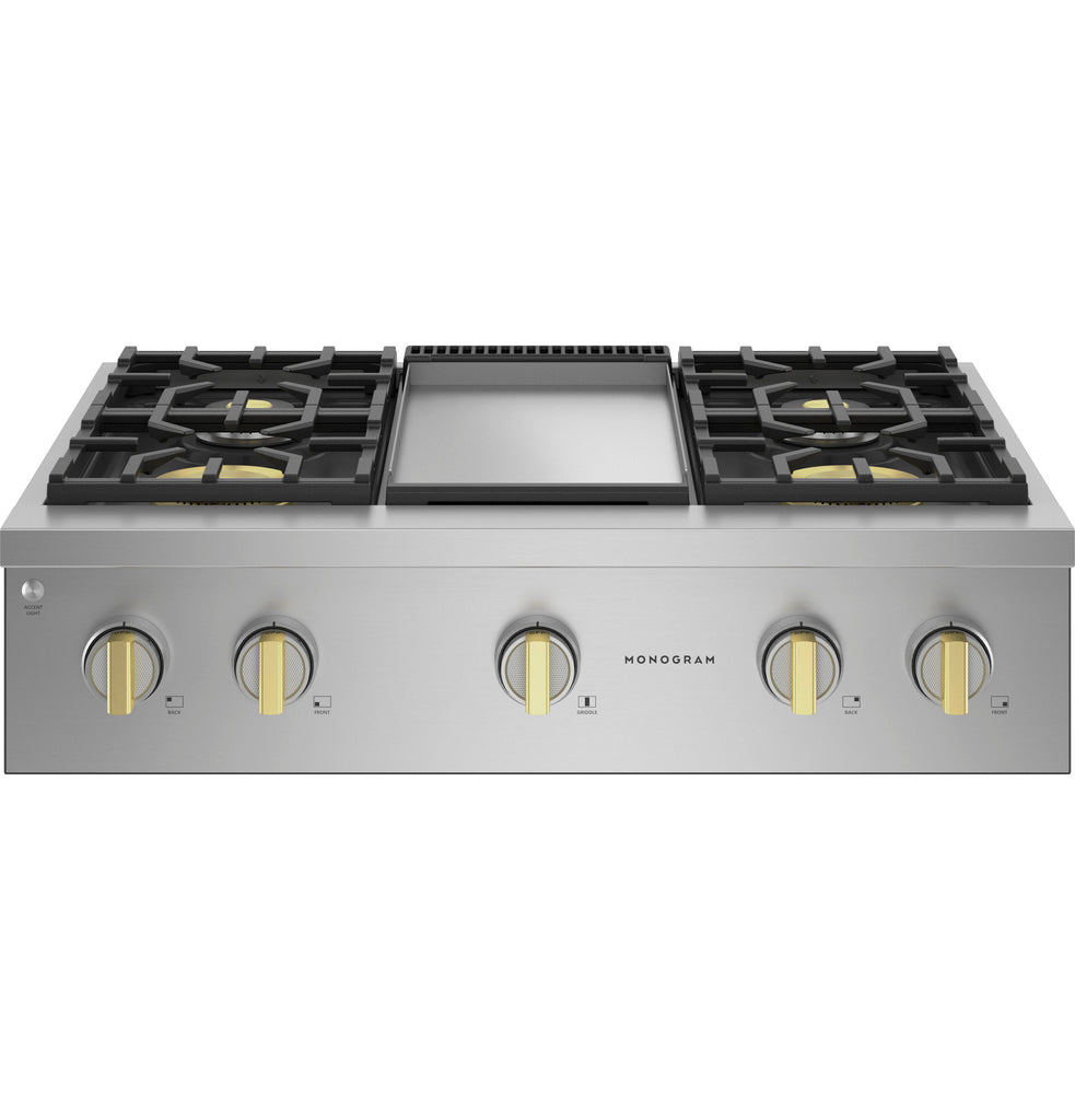 Monogram 36" Professional Gas Rangetop with 4 Burners and Griddle (Natural Gas)