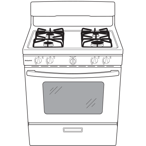 Hotpoint® 30" Free-Standing Gas Range with Cordless Battery Ignition