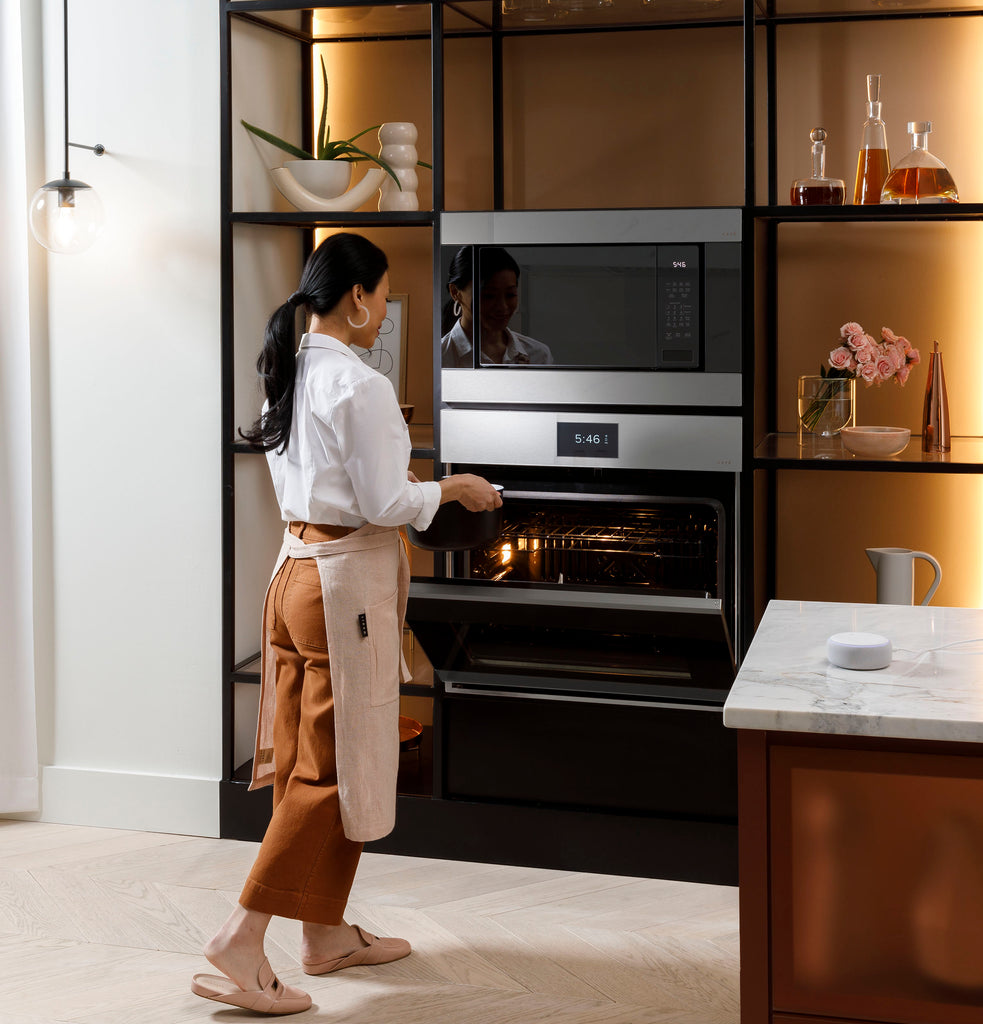 Café™ 30" Smart Built-In Convection Double Wall Oven in Platinum Glass